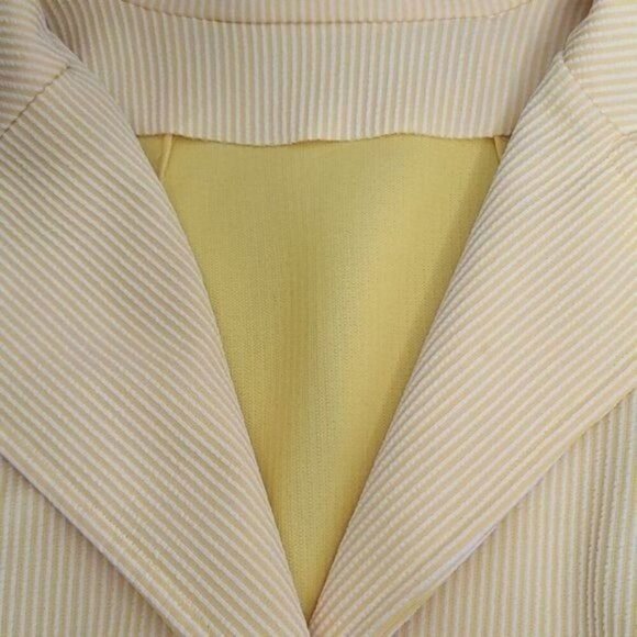 Vintage 70s Yellow White Striped Preppy Blazer - Picture 5 of 10